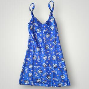 Classic Looney Tunes Vintage Christmas Satin Night Gown Size Medium M Blue